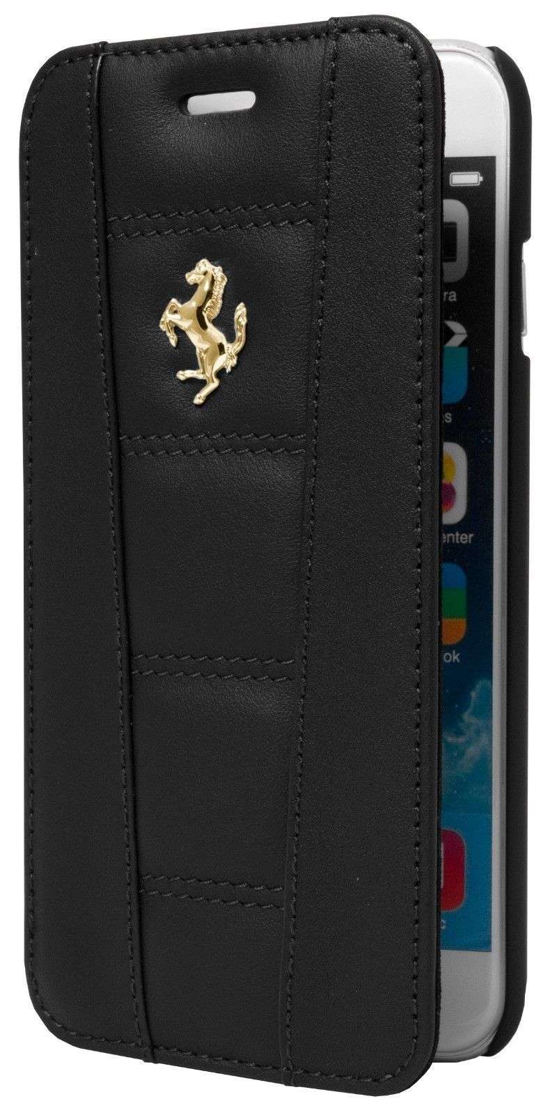 Elasticiteit opgroeien Verslaafde Ferrari Licensed 458 BLACK GOLD EMBLEM LEATHER BOOKTYPE CASE IPHONE 6 6S  4.7"